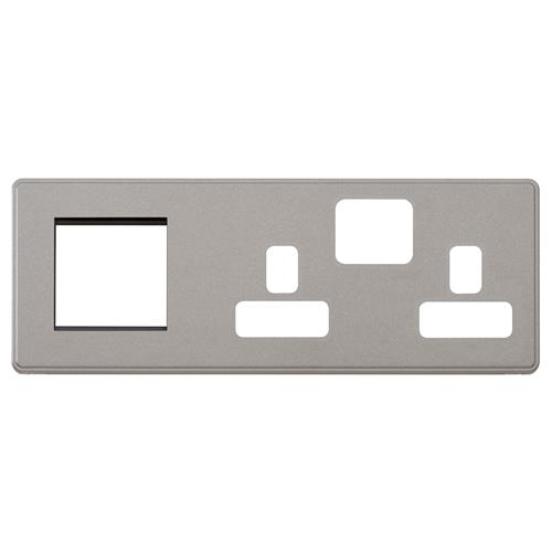 COMBI 2G SW SKT + 2 MOD EURO (LH) FPLATE