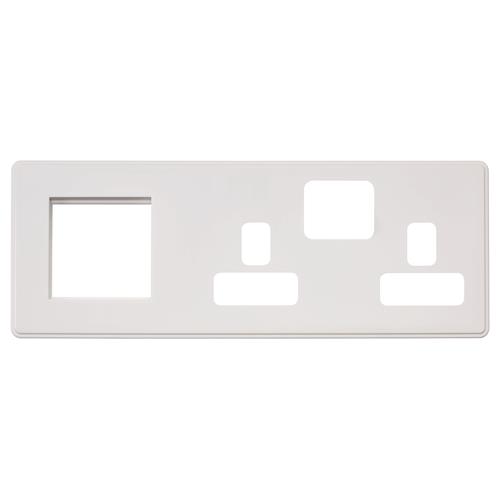 COMBI 2G SW SKT + 2 MOD EURO (LH) FPLATE