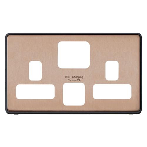 2G 13A USB SWITCH SOCKET FRONTPLATE
