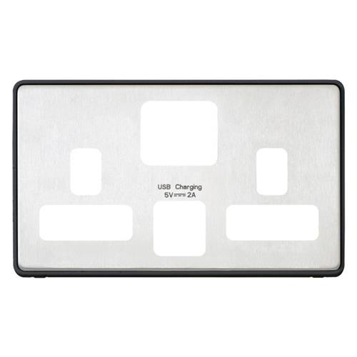 2G 13A USB SWITCH SOCKET FRONTPLATE
