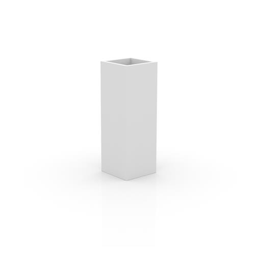 SQUARE TOWER POT 35X35X100 LACQUERED WHT